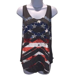 Rock & Republic Star Studded American Flag  Tank